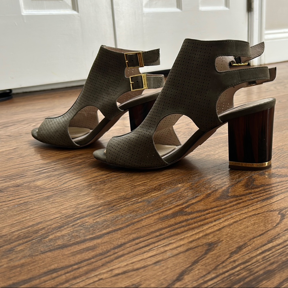 Louise et Cie Olive Sandals with Gold Buckles